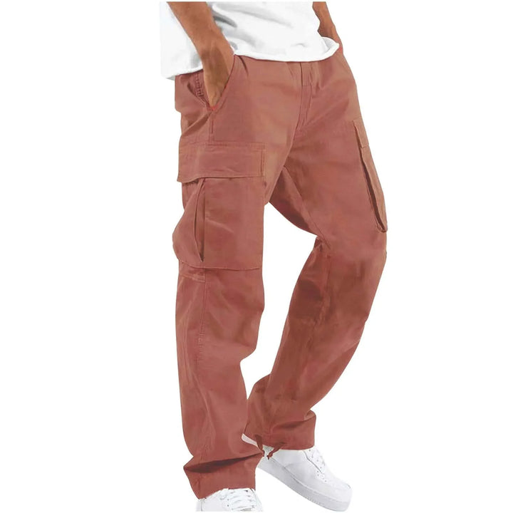 Nuevos pantalones cargo para hombre. Estilo de ocio europeo y americano con cordón y múltiples bolsillos. Pantalones largos de moda callejera.