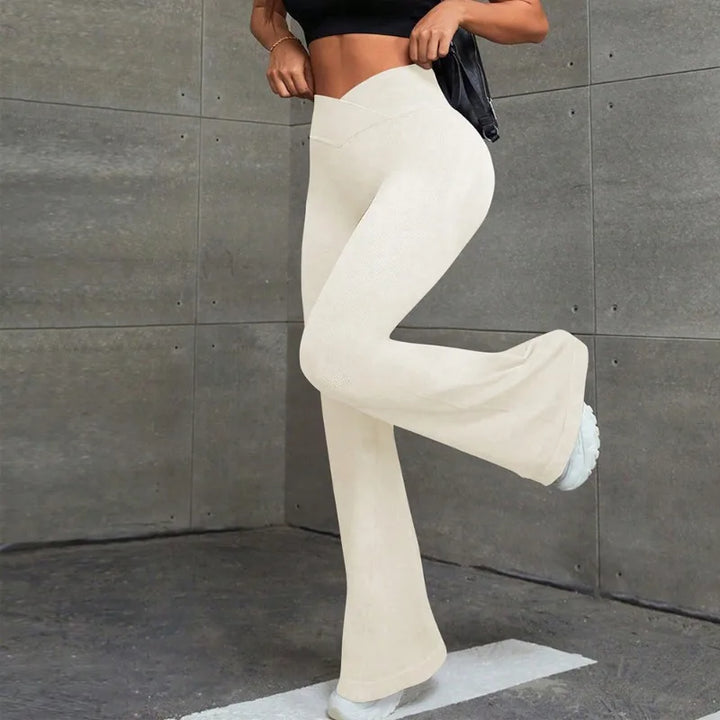 High Waist Slim Flared Pants