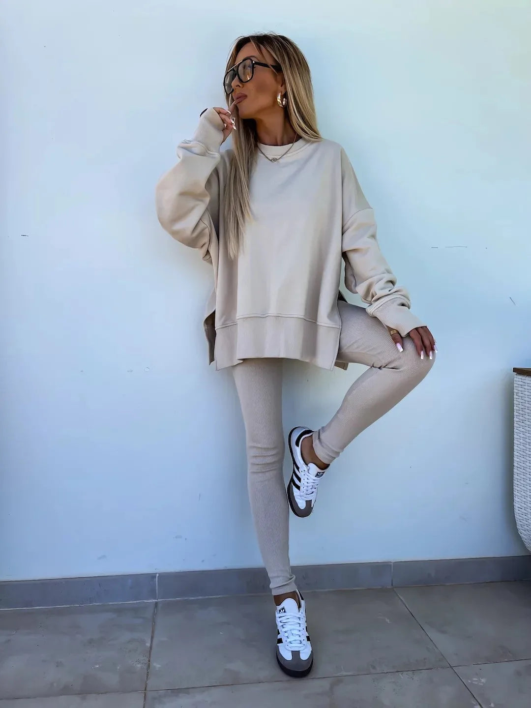 Luxe Lounge Spring Sweater & Trousers Set